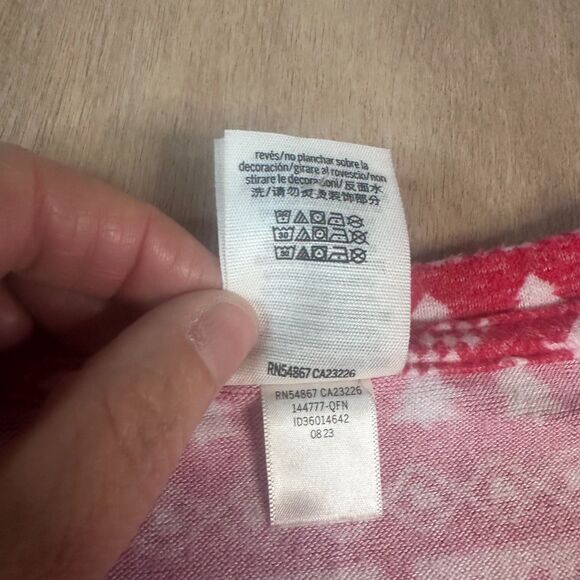 Victoria’s Secret PINK Sleepwear Pajama Set Fair Isle Print Red White Sz S - Picture 6 of 8